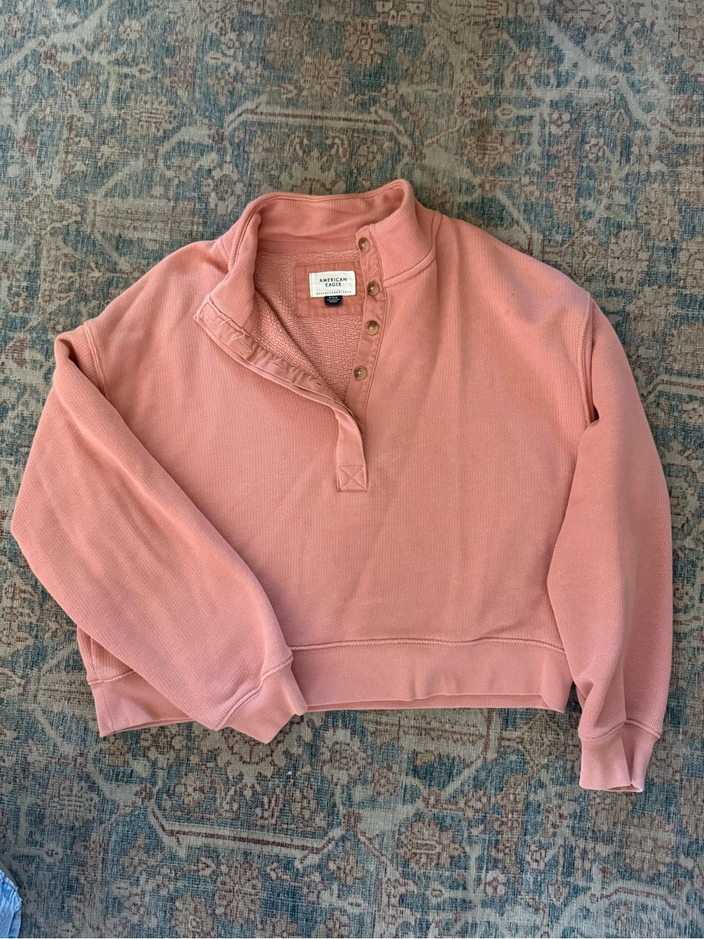 American Eagle Outfitters Dusty Pink Funnel Neck Sweatshirt